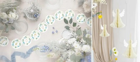 Pompony kule z papieru bibuły na Komunię Chrzest Pompony kule z papieru bibuły na Komunię Chrzest