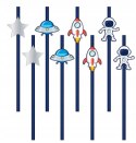 Słomki KOSMOS ufo rakieta na kosmiczne urodziny x8 Słomki KOSMOS ufo rakieta na kosmiczne urodziny x8