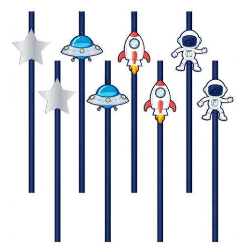 Słomki KOSMOS ufo rakieta na kosmiczne urodziny x8 Słomki KOSMOS ufo rakieta na kosmiczne urodziny x8