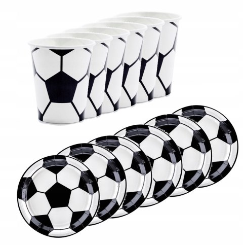Talerzyki kubeczki z piłką piłkarskie urodziny EKO