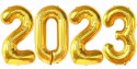 Balony 2023 złote cyfry dekoracje SYLWESTER hel 1m Balony 2023 złote cyfry dekoracje SYLWESTER hel 1m