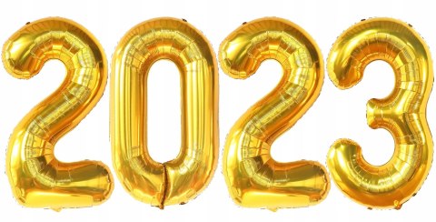 Balony 2023 złote cyfry dekoracje SYLWESTER hel 1m Balony 2023 złote cyfry dekoracje SYLWESTER hel 1m