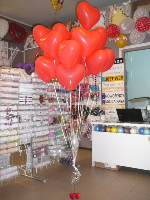 Balony czerwone serca MEGA 40cm na Walentynki x100 Balony czerwone serca MEGA 40cm na Walentynki x100