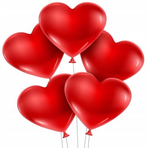 Balony czerwone serca na Walentynki duże 100szt.