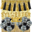 Balony na sylwestra kurtyna napis SYLWESTER zestaw Balony na sylwestra kurtyna napis SYLWESTER zestaw
