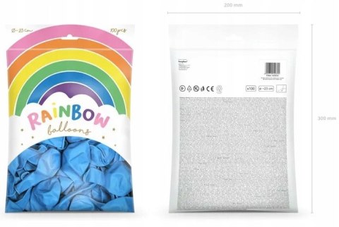 Balony niebieskie błękitne metaliczne roczek x100 Balony niebieskie błękitne metaliczne roczek x100