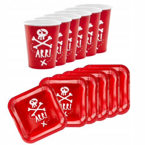 Kubeczki talerzyki na pirackie urodziny z piratem Kubeczki talerzyki na pirackie urodziny z piratem