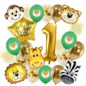 Zestaw balony 1 Mam Roczek zwierzątka ZOO boho Zestaw balony 1 Mam Roczek zwierzątka ZOO boho