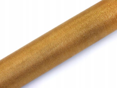 Złota organza tiul bieżnik na stół choinkę Święta Złota organza tiul bieżnik na stół choinkę Święta