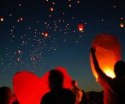 Duże latające lampiony szczęścia białe serce na Ślub Wesele dla gości 10szt