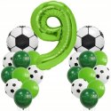 Zestaw dekoracji piłkarskich balony piłka nożna cyfra 9 urodziny na hel