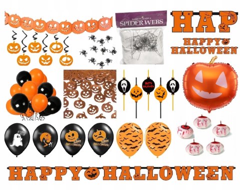 Balony sztuczna pajęczyna pająk sieć girlanda dekoracje ZESTAW na Halloween Balony sztuczna pajęczyna pająk sieć girlanda dekoracje ZESTAW na Halloween