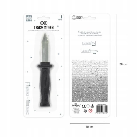 Maska Krzyk + fałszywy nóż z chowanym ostrzem