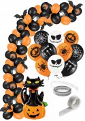Girlanda balonowa czarne pomarańczowe balony dekoracje gadżety na Halloween