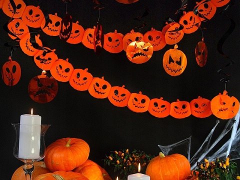 Girlanda balonowa czarne pomarańczowe balony dekoracje gadżety na Halloween