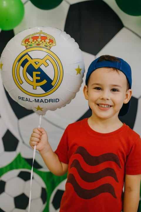 Balon Real Madryt herb balony z piłką piłka nożna urodzinowe na hel 42cm