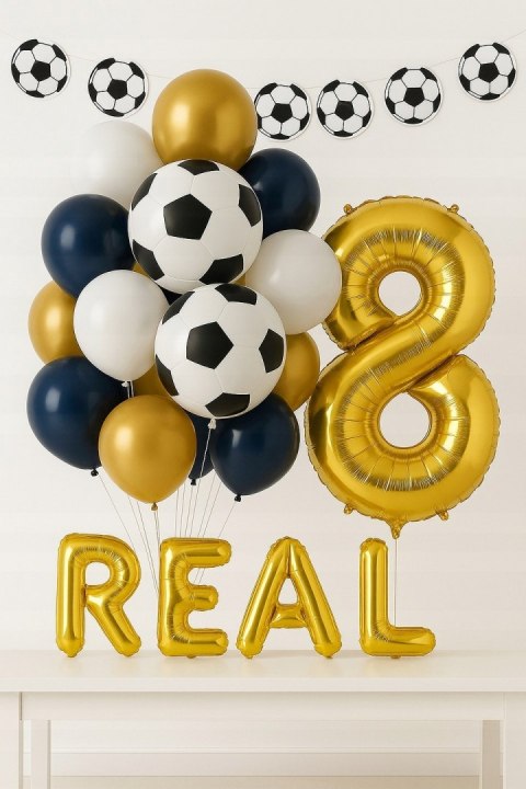 Balon stojak z balonami Real Madryt balony dla kibica urodziny piłka nożna