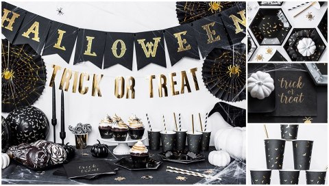 Balony Halloween czarne z krwawym nadrukiem 12 cali 8 szt. dekoracje gadżet