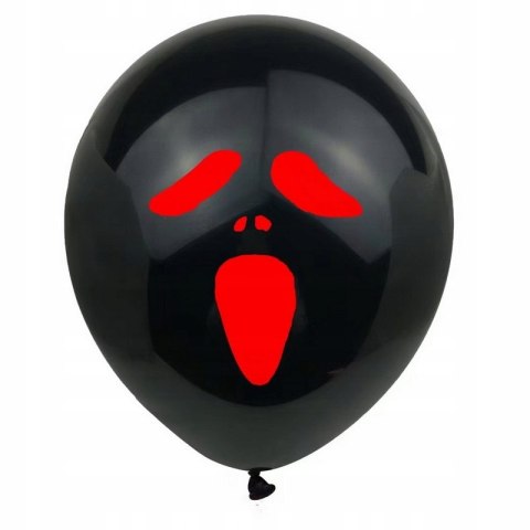 Balony Halloween czarne z krwawym nadrukiem 12 cali 8 szt. dekoracje gadżet