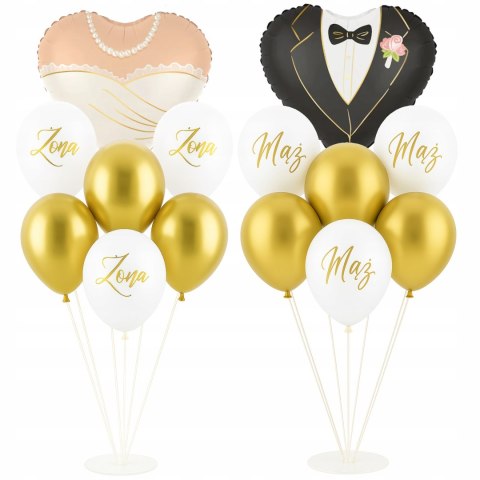 Balony MĄŻ ŻONA suknia frak Para Młoda dekoracje ślubne na salę ŚLUB Wesele