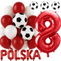 Balony biało czerwone urodziny kibica fana reprezentacji POLSKA piłka nożna