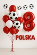 Balony biało czerwone urodziny kibica fana reprezentacji POLSKA piłka nożna