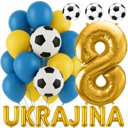 Balony dekoracje urodziny kibica fana reprezentacja UKRAINA piłka nożna