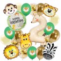 Balony safari dekoracje urodzinowe ZOO zwierzątka 2 latka dowolne urodziny