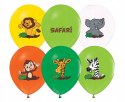 Balony zwierzątka baner serwetki serpentyna dekoracje urodzinowe safari ZOO