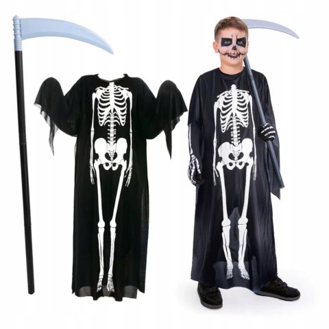 Kostium strój śmierci szkielet kosa śmierć na Halloween 4-9 lat 110-140cm