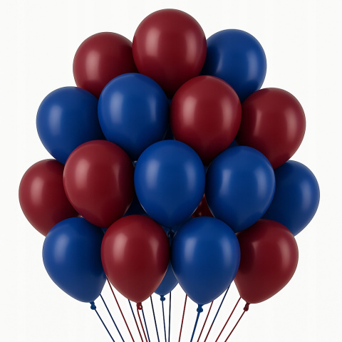 Zestaw 20 balonów bordowo granatowych Zestaw 20 balonów bordowo granatowych