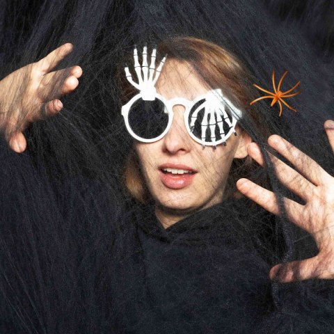 Śmieszne okulary kościotrup gadżety stroje prezent na Halloween do zdjęć