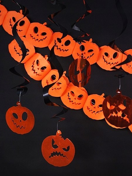 Stojak na balony girlanda dynia dynie kurtyna nietoperze napis Halloween