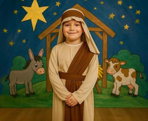 Strój JÓZEF przebranie Św Józefa pastuszka na Jasełka Bal 110/120cm 4-6 lat