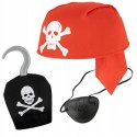 Strój przebranie czapka bandana pirata opaska na oko kapelusz hak piracki