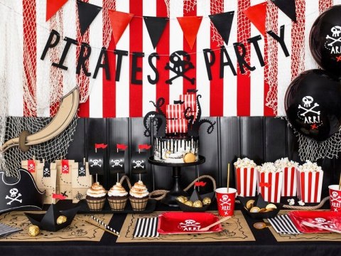 Strój przebranie czapka bandana pirata opaska na oko kapelusz hak piracki