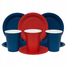 Talerzyki kubeczki papierowe urodzinowe FC Barcelona piłka nożna 12 kpl.