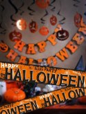 Zestaw Balonów na Halloween Dekoracje Party Czarny Pomarańcz Girlanda Dynia