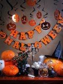 Zestaw Balonów na Halloween Dekoracje Party Czarny Pomarańcz Girlanda Dynia