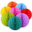 Kule bibułowe pompony z bibuły 3D kolorowe honeycomb 20 KOLORÓW 20cm 8szt