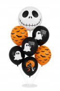 Stojak z balonami balony Halloween Czaszka Duchy Nietoperze Dekoracja 7szt