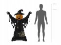 Balon foliowy Strach na wróble Halloween czarny z głową dyni stojący 152cm