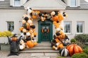 Balon foliowy Strach na wróble Halloween czarny z głową dyni stojący 152cm