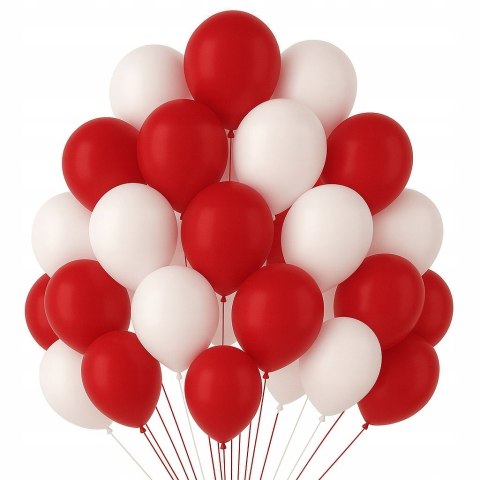 Balony biało czerwone POLSKA narodowe mecz Święto Niepodległości 23cm x200