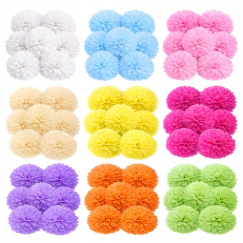 Pompony bibułowe fioletowe liliowe kule z bibuły na ślub wesele 25cm 8szt
